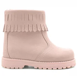 Rakerplus Chiron Hakiki Deri Pembe Fermuarlı Kız Çocuk Bot Çizme