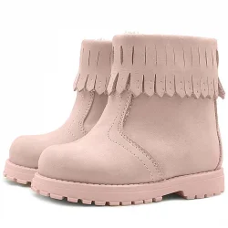 Rakerplus Chiron Hakiki Deri Pembe Fermuarlı Kız Çocuk Bot Çizme