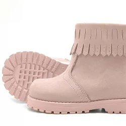 Rakerplus Chiron Hakiki Deri Pembe Fermuarlı Kız Çocuk Bot Çizme