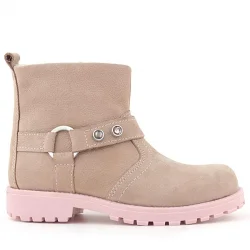 Rakerplus Chiron Hakiki Deri Pembe Fermuarlı Taşlı Kız Çocuk Bot