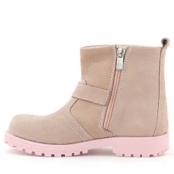 Rakerplus Chiron Hakiki Deri Pembe Fermuarlı Taşlı Kız Çocuk Bot