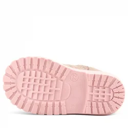 Rakerplus Chiron Hakiki Deri Pembe Simli Fermuarlı Kız Çocuk Bot Çizme