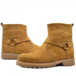 Rakerplus Chiron Hakiki Deri Sarı Fermuarlı Kışlık Bot