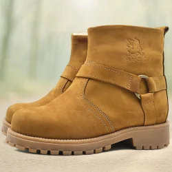 Rakerplus Chiron Hakiki Deri Sarı Fermuarlı Unisex Çocuk Çizme