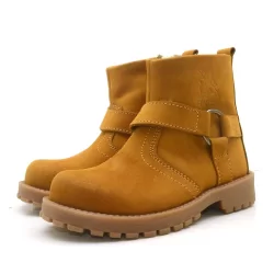 Rakerplus Chiron Hakiki Deri Sarı Fermuarlı Unisex Çocuk Çizme
