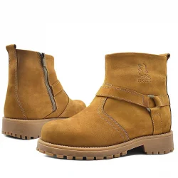 Rakerplus Chiron Hakiki Deri Sarı Fermuarlı Unisex Çocuk Çizme