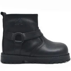 Rakerplus Chiron Hakiki Deri Siyah Fermuarlı Bebek Çizme