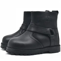 Rakerplus Chiron Hakiki Deri Siyah Fermuarlı Bebek Çizme