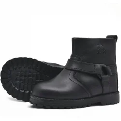 Rakerplus Chiron Hakiki Deri Siyah Fermuarlı Bebek Çizme