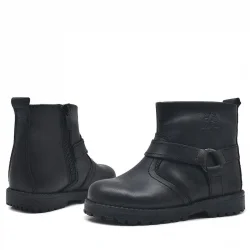 Rakerplus Chiron Hakiki Deri Siyah Fermuarlı Bebek Çizme