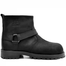 Rakerplus Chiron Hakiki Deri Siyah Fermuarlı Bot