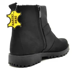 Rakerplus Chiron Hakiki Deri Siyah Fermuarlı Bot