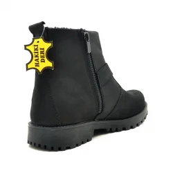 Rakerplus Chiron Hakiki Deri Siyah Fermuarlı Bot