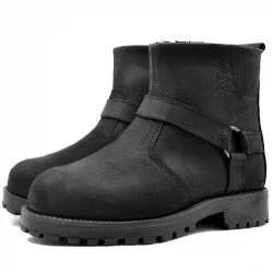 Rakerplus Chiron Hakiki Deri Siyah Fermuarlı Bot