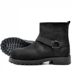 Rakerplus Chiron Hakiki Deri Siyah Fermuarlı Bot