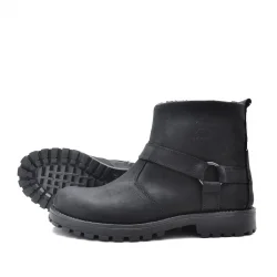 Rakerplus Chiron Hakiki Deri Siyah Fermuarlı Bot