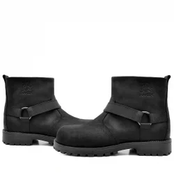 Rakerplus Chiron Hakiki Deri Siyah Fermuarlı Bot