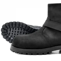 Rakerplus Chiron Hakiki Deri Siyah Fermuarlı Bot