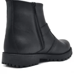 Rakerplus Chiron Hakiki Deri Siyah Fermuarlı Çocuk Çizme Bot