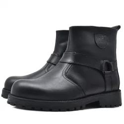 Rakerplus Chiron Hakiki Deri Siyah Fermuarlı Çocuk Çizme Bot