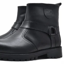 Rakerplus Chiron Hakiki Deri Siyah Fermuarlı Çocuk Çizme Bot