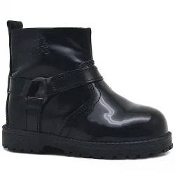 Rakerplus Chiron Hakiki Deri Siyah Rugan Fermuarlı Kız Bebek Bot