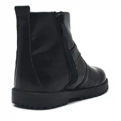 Rakerplus Chiron Hakiki Deri Siyah Rugan Fermuarlı Kız Bebek Bot