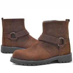 Rakerplus Chiron Hakiki Deri Tarçın Fermuarlı Kürklü Çizme