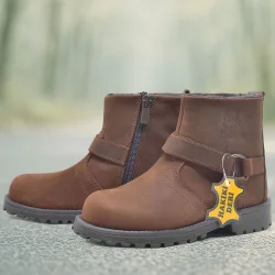 Rakerplus Chiron Hakiki Deri Tarçın Rengi Fermuarlı Çocuk Çizme