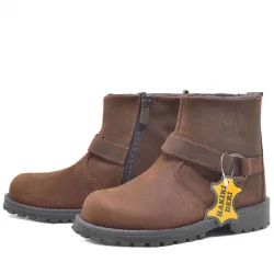 Rakerplus Chiron Hakiki Deri Tarçın Rengi Fermuarlı Çocuk Çizme