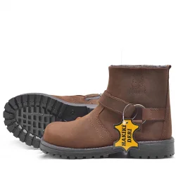 Rakerplus Chiron Hakiki Deri Tarçın Rengi Fermuarlı Çocuk Çizme