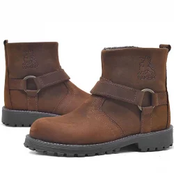 Rakerplus Chiron Hakiki Deri Tarçın Rengi Fermuarlı Çocuk Çizme