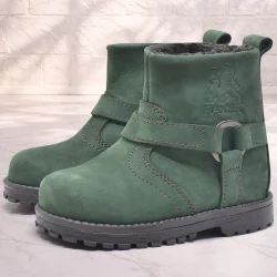 Rakerplus Chiron Hakiki Deri Yeşil Fermuarlı Unisex Bebek Bot