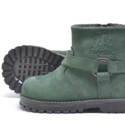 Rakerplus Chiron Hakiki Deri Yeşil Fermuarlı Unisex Bebek Bot