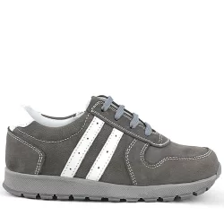 Rakerplus Deri Gri Fermuarlı Spor Ayakkabı Sneaker
