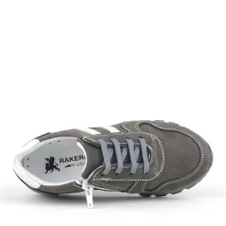 Rakerplus Deri Gri Fermuarlı Spor Ayakkabı Sneaker