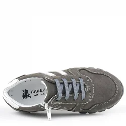 Rakerplus Deri Gri Fermuarlı Spor Ayakkabı Sneaker