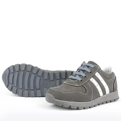 Rakerplus Deri Gri Fermuarlı Spor Ayakkabı Sneaker