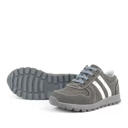 Rakerplus Deri Gri Fermuarlı Spor Ayakkabı Sneaker