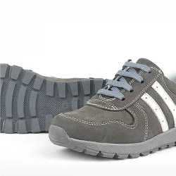 Rakerplus Deri Gri Fermuarlı Spor Ayakkabı Sneaker