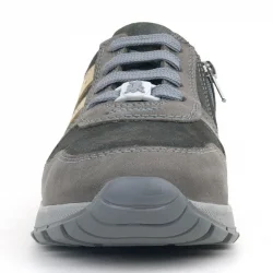 Rakerplus Deri Gri Kum Rengi Fermuarlı Sneaker Spor Ayakkabı