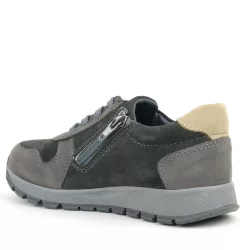 Rakerplus Deri Gri Kum Rengi Fermuarlı Sneaker Spor Ayakkabı