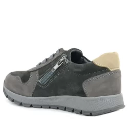 Rakerplus Deri Gri Kum Rengi Fermuarlı Sneaker Spor Ayakkabı