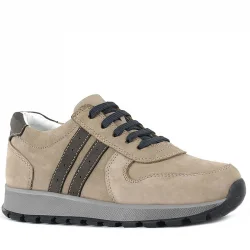 Rakerplus Deri Kum Rengi Fermuarlı Spor Ayakkabı Sneaker