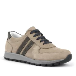 Rakerplus Deri Kum Rengi Fermuarlı Spor Ayakkabı Sneaker