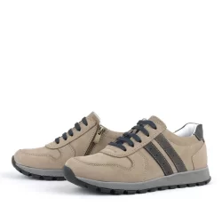Rakerplus Deri Kum Rengi Fermuarlı Spor Ayakkabı Sneaker