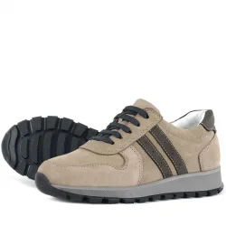 Rakerplus Deri Kum Rengi Fermuarlı Spor Ayakkabı Sneaker