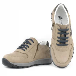 Rakerplus Deri Kum Rengi Fermuarlı Spor Ayakkabı Sneaker