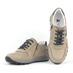 Rakerplus Deri Kum Rengi Fermuarlı Spor Ayakkabı Sneaker