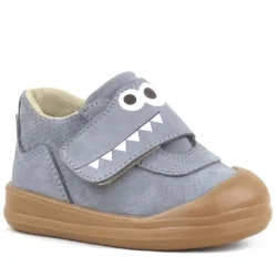 Rakerplus Dino Hakiki Deri Gri Yüksek Bilekli Bebek Ayakkabı